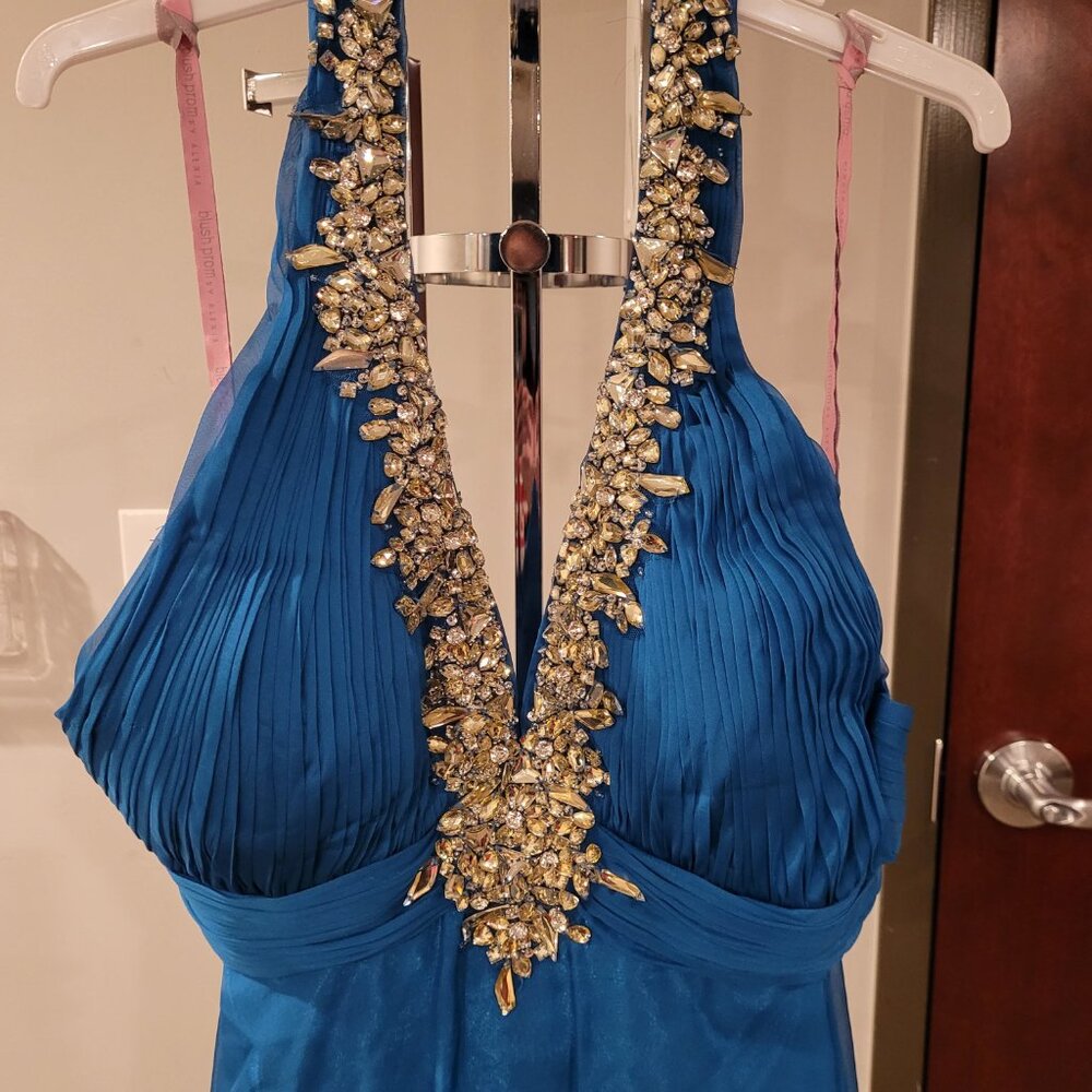 Blush Prom X139 Size 16 Blue Dress - Picture 5 of 7